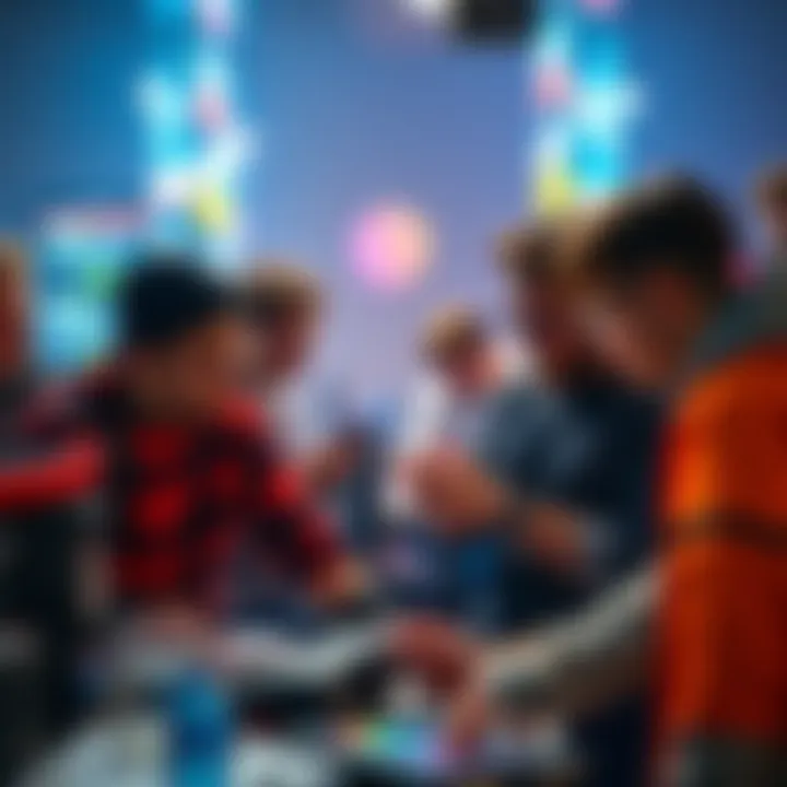 A group of people collaborating to create memes for a forum, emphasizing positivity and fun engagement