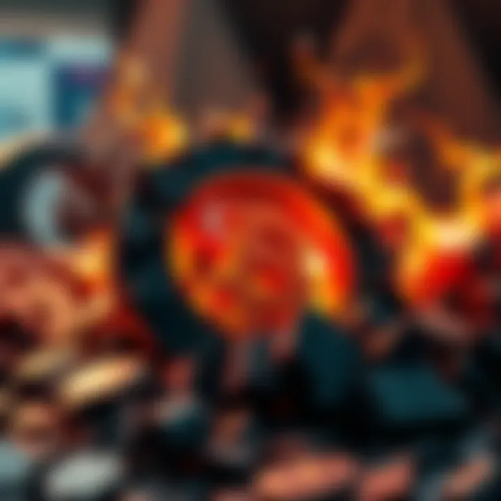 A graphic depicting a company logo crumbling under the weight of exaggerated asset figures, symbolizing financial collapse and investor concern.