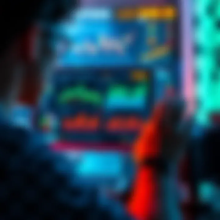 A person looking at a computer screen with charts and information about decentralized finance resources