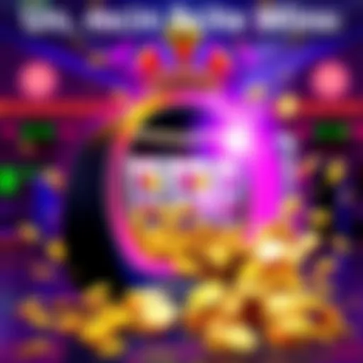 A colorful illustration showing a slot machine with coins spilling out, representing potential winnings from free spins on Kraken.