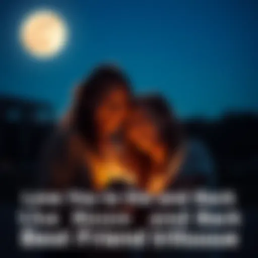 Friends sharing memories Two friends laughing and sharing a moment together under the moonlight