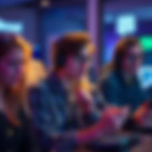 A group of young friends looking frustrated while trying to join Discord servers on their devices