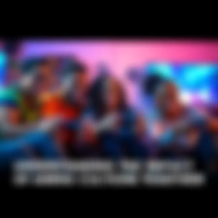 A diverse group of friends enjoying a video game session, laughing and bonding over their shared experience.