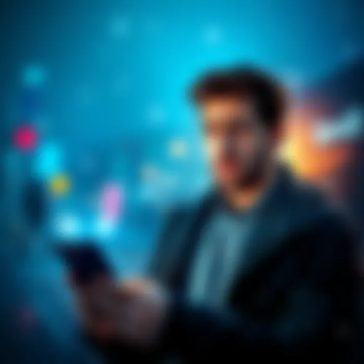 A person looking worried while checking their phone for updates on frozen bank accounts with Revolut.