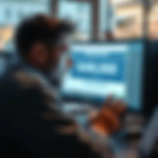 A person looking at a computer screen showing a $40,000 frozen deposit status with a frustrated expression.