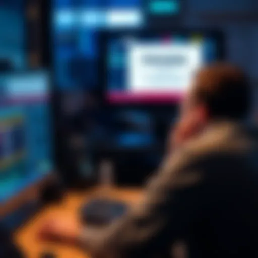 A frustrated trader looking at a computer screen displaying a frozen account message on Gemini, showing concern over mortgage payments.