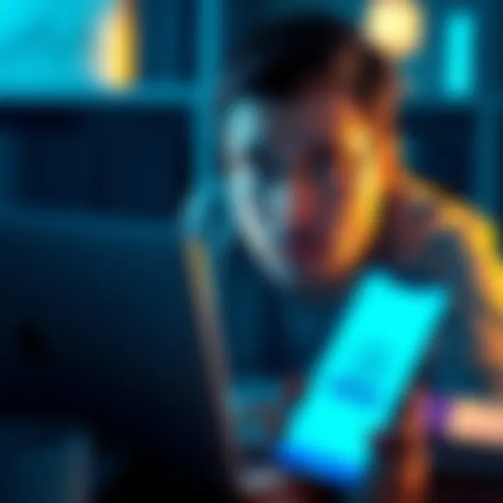 A person looking frustrated while trying to access their frozen Bitcoin account on a laptop, surrounded by papers and a phone showing Zebpay's logo.