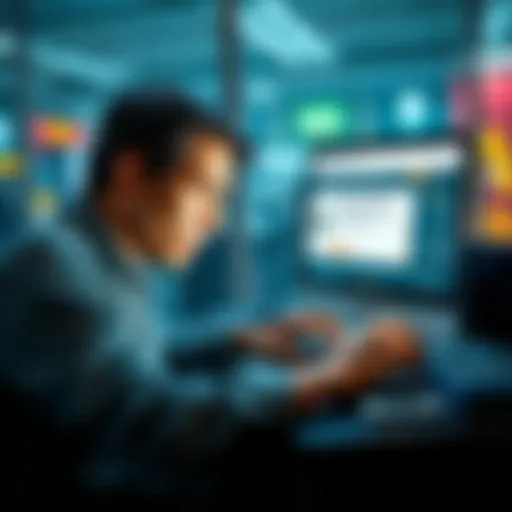 A person looking stressed while checking their crypto exchange account on a laptop. The screen shows a message about account restrictions.