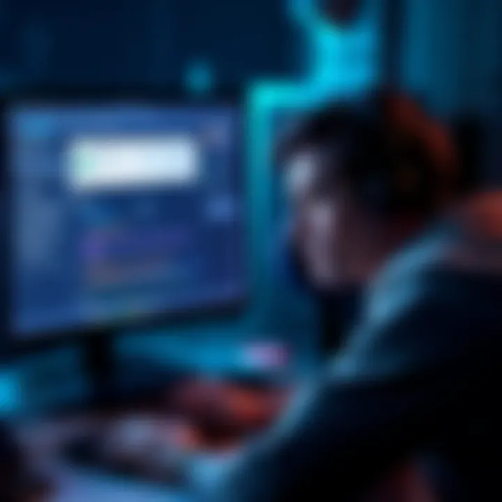 A frustrated user looking at a computer screen displaying a frozen Kraken account, showing a message about funds being inaccessible.