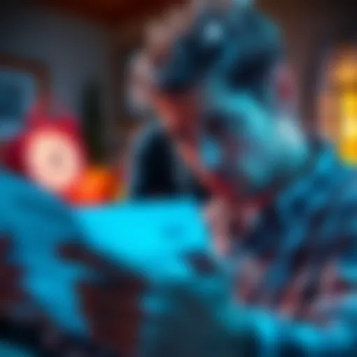 A frustrated customer looking at a loan application document with a clock showing a 30-day freeze.