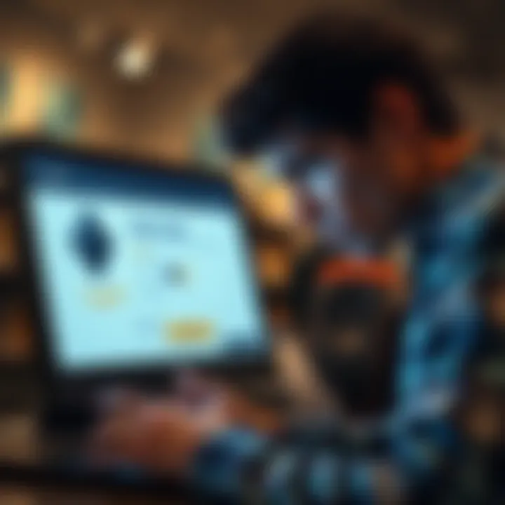 A shopper looking at their computer screen showing a delayed order status for a Trezor Safe 3 from Amazon