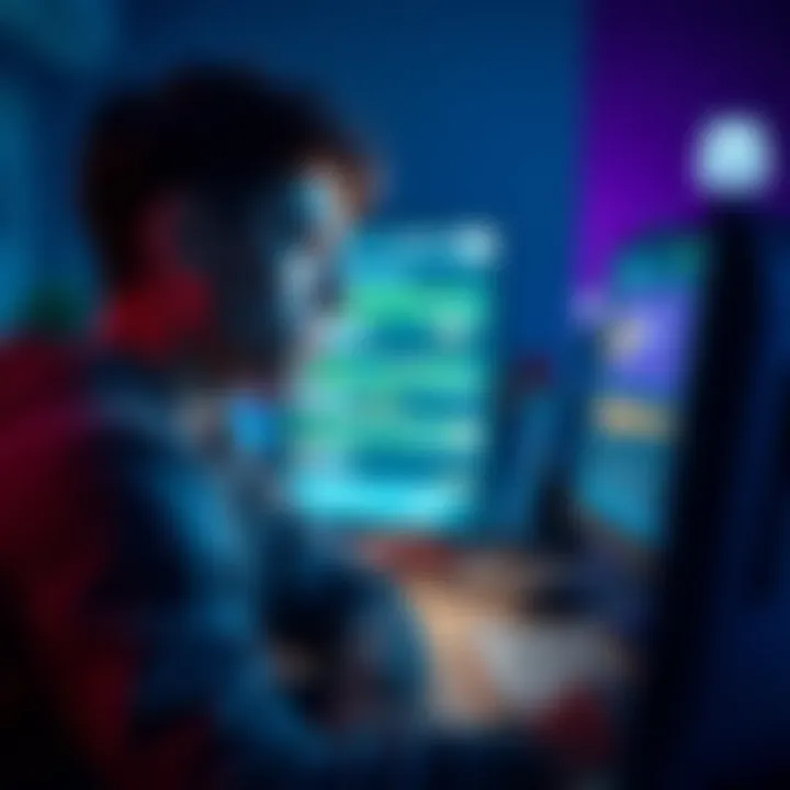 A young person looking stressed while sitting at a computer, with a Discord chat visible on the screen and Polymarket logo in the background.