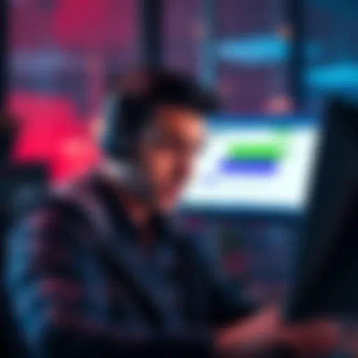 A person looks frustrated while trying to reach out to customer support on their computer, with a chat window open but no replies.