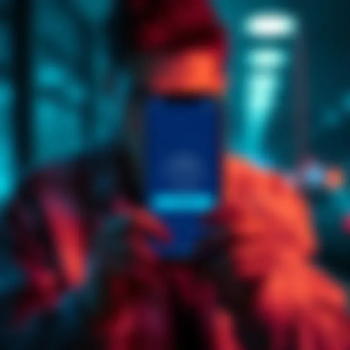 A person looks frustrated while using a banking app on their smartphone, showing a loading screen and a re-authentication prompt.