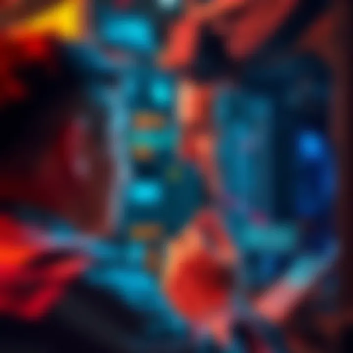 Frustrated buyer reviewing miner A person looking upset while examining a cryptocurrency miner with error messages on the screen