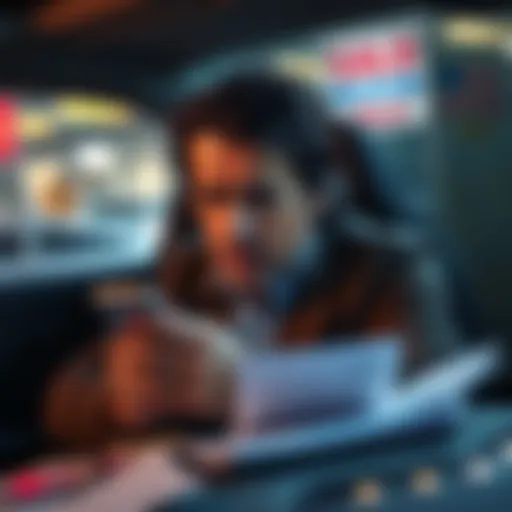 Frustrated car seller using checkout app A car seller looking stressed while trying to use a mobile checkout app on their phone, surrounded by paperwork and a car for sale in the background