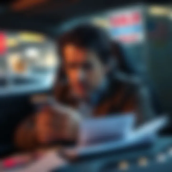 Frustrated car seller using checkout app A car seller looking stressed while trying to use a mobile checkout app on their phone, surrounded by paperwork and a car for sale in the background