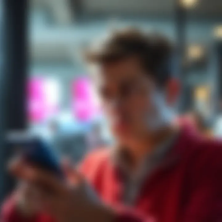 A frustrated person looking at their phone with a frown, showing confusion over credit card rewards.