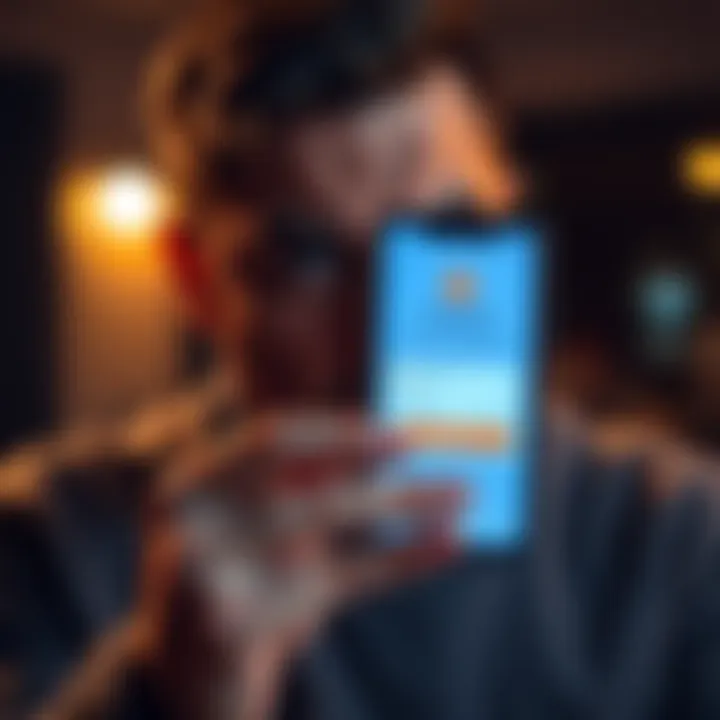 A person looking upset while holding a smartphone showing the Coinbase app, expressing frustration over identity verification issues.