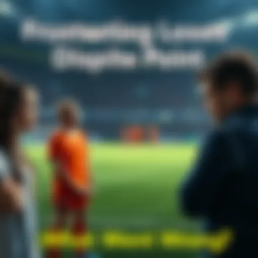 A team of players looking disappointed on the field after losing a match despite scoring more points, with their coach giving them a pep talk