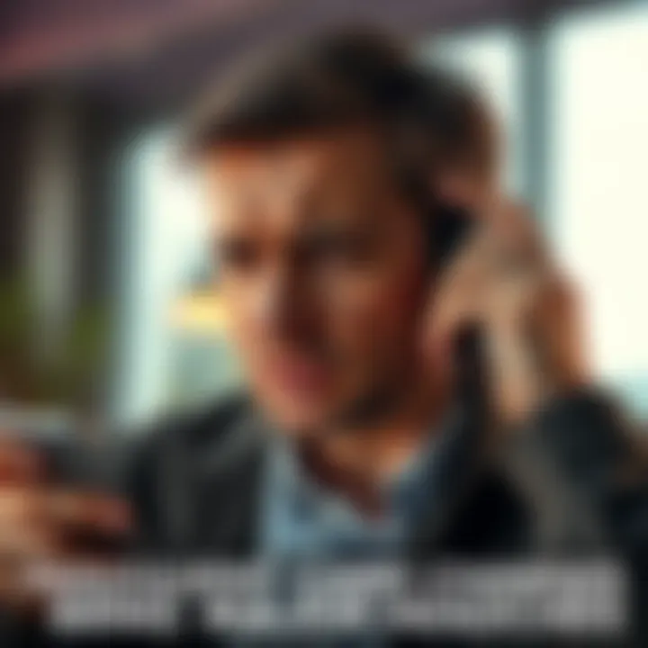 A person looking stressed while talking on the phone about a fraudulent credit card charge