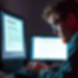 A person looking frustrated at a computer screen showing TurboTax with error messages related to crypto tax filing and 8949 form issues.