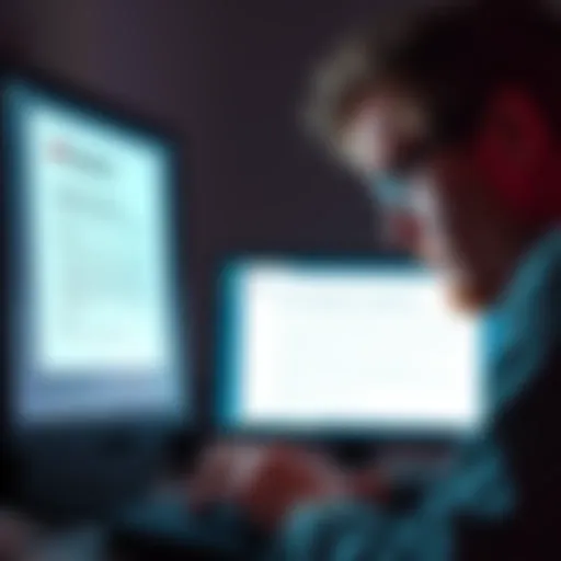 A person looking frustrated at a computer screen showing TurboTax with error messages related to crypto tax filing and 8949 form issues.