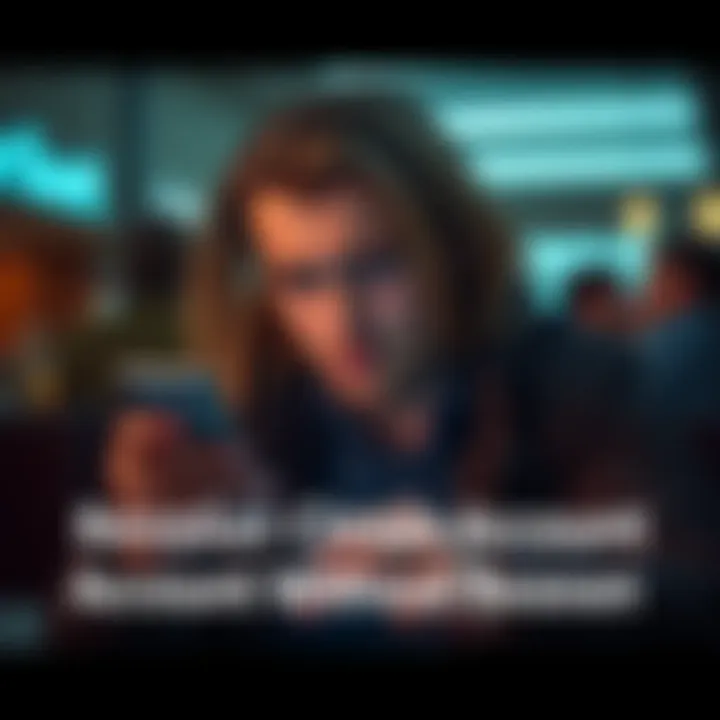 A distressed person looking at their phone, showing frustration with a bank app, symbolizing account closure without explanation