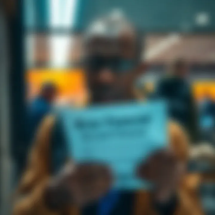 Customer looking upset while holding a notice about account closure from River Financial