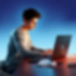 A young person sitting at a table, looking disappointed while using a laptop with paperwork scattered around, symbolizing a denied account appeal.