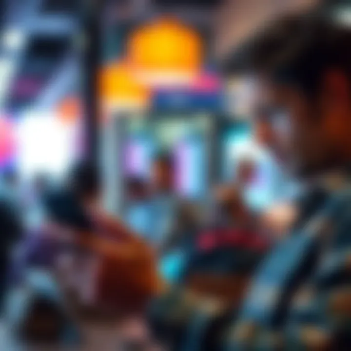 A customer looks worried while checking their banking app, showing a pending cash deposit status.