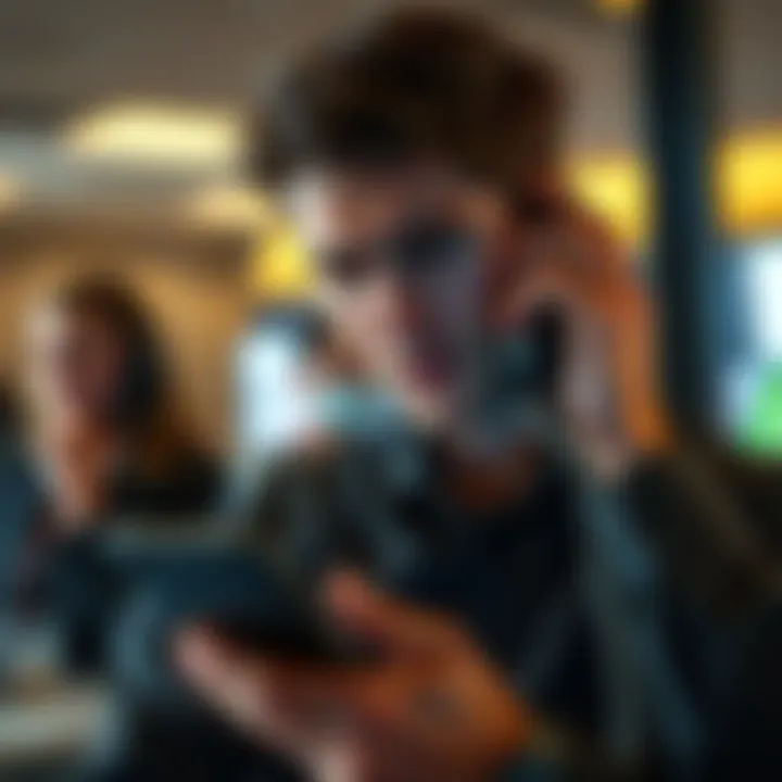 A frustrated customer holding a phone, looking confused and upset about their account closure and lack of support.