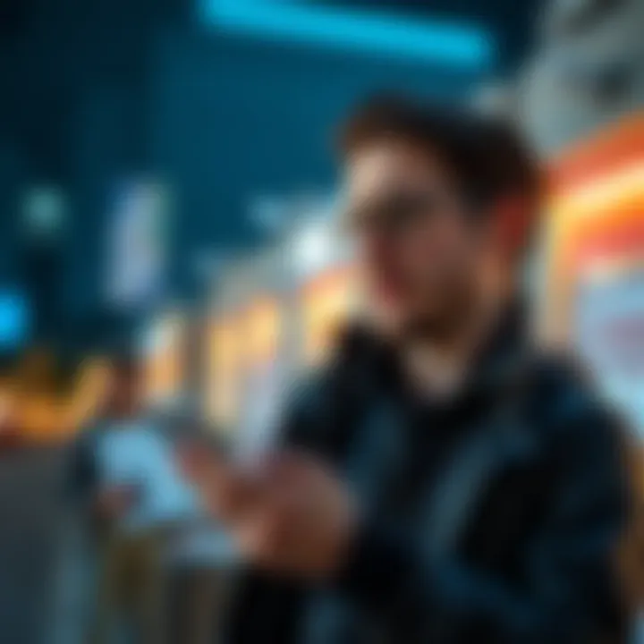 A frustrated customer checks their smartphone with a disheartened expression, representing disappointment with Revolut's referral program.