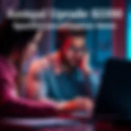 A person looking at a laptop screen, showing a bill or subscription details with a worried expression.