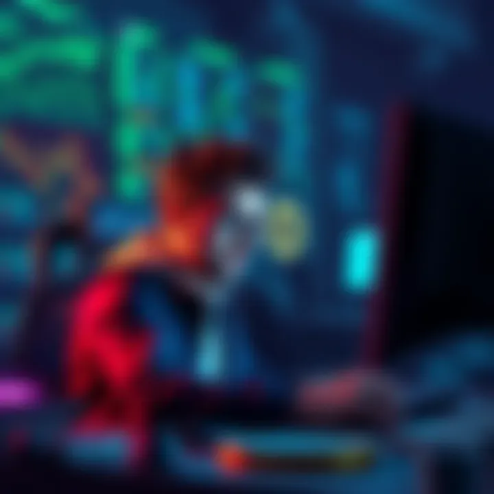 A person sitting at a computer looking stressed while monitoring cryptocurrency transactions, highlighting issues in decentralized finance