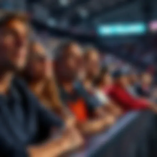 Group of fans looking disappointed while watching their team lose during a game