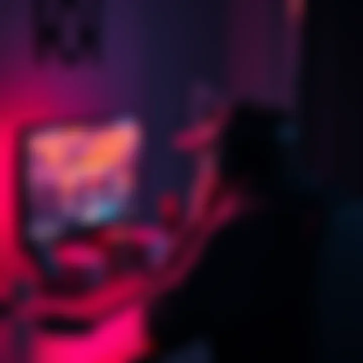 Frustrated gamer looking at a screen A person sitting at a desk, looking disappointed at a computer screen displaying a 'Game Not Available in Your Location' message