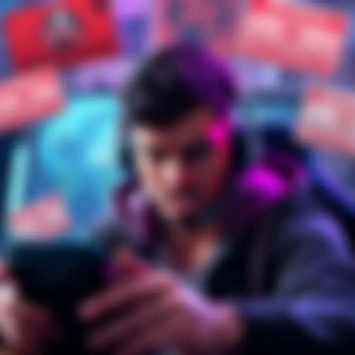 A gamer shows frustration while playing Atlas Earth, surrounded by symbols of broken game mechanics and cancellation notices.