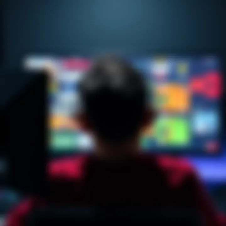 A gamer stares at their computer screen with a frustrated expression, surrounded by unfinished game challenges displayed on the screen.
