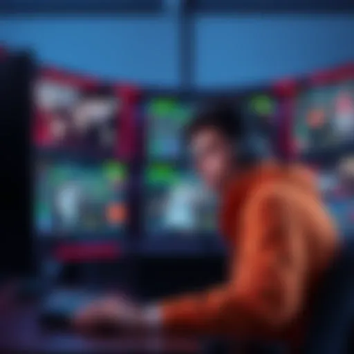 A frustrated person sitting at a computer, overwhelmed by sports betting advertisements on their screen.