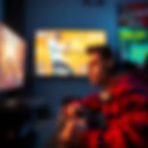 A person looking annoyed while watching an ad during a video game, showing no progress