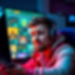A gamer looking frustrated while watching ads on a screen, showing confusion and disappointment about not receiving bonuses
