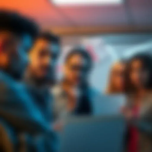 A diverse group of individuals expressing frustration as they look at a calendar with deadlines marked in red