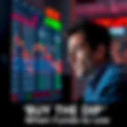 A person looking stressed while viewing stock market charts on a computer, showing declining numbers