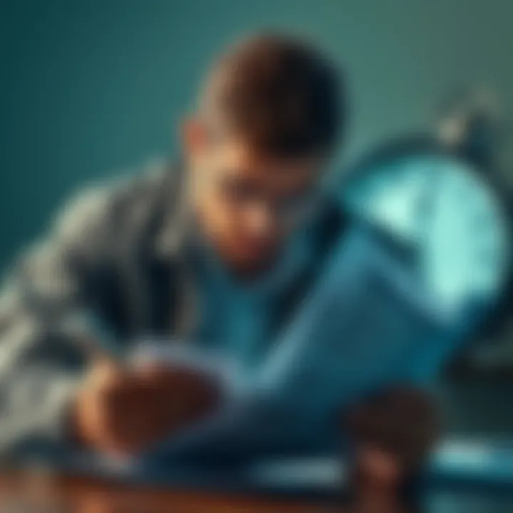 Frustrated Investor A person looking stressed while checking their financial documents, with a clock showing time passing, symbolizing the long wait for investment returns.