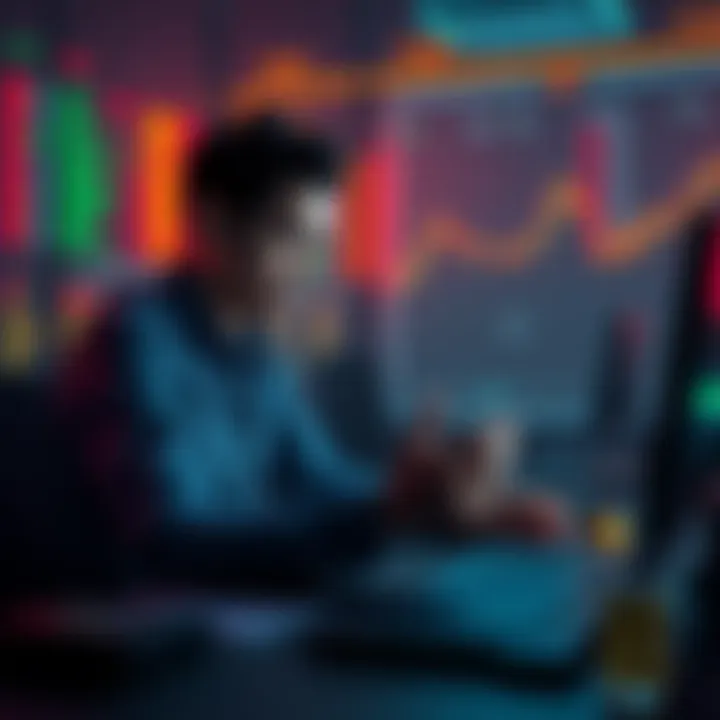 A person sitting at a computer, showing concern while checking their deposit on a Kraken trading platform, with visuals indicating a long wait for funds.