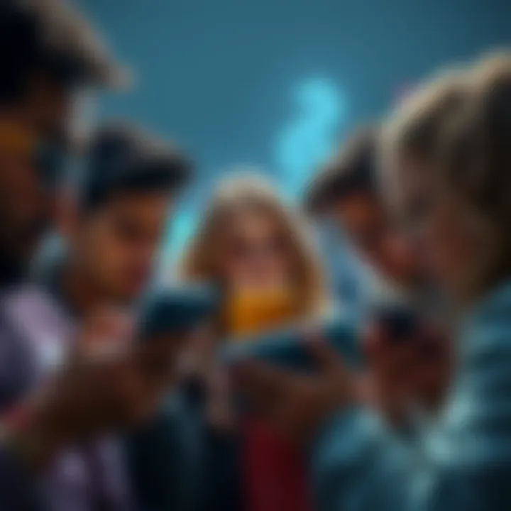 A group of people looking at their phones with worried expressions, highlighting frustrations with Kraken verification delays.