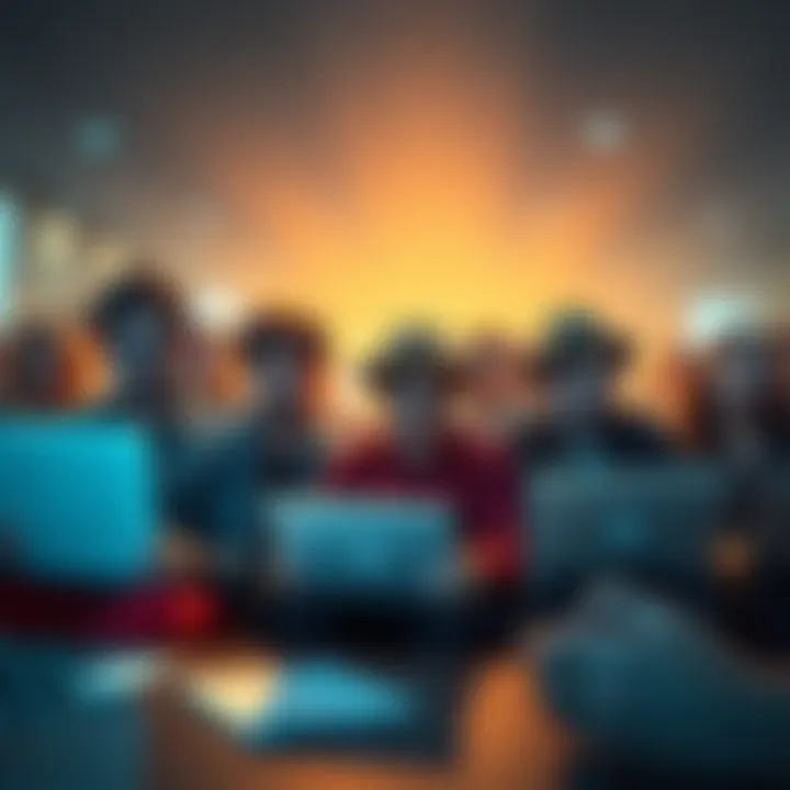 Group of people expressing frustration over delayed 1099-DA forms with laptops and paperwork