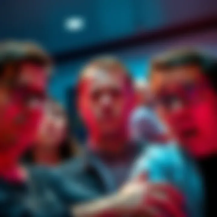A group of people expressing frustration over recent Ledger firmware updates, showing their concern for security with worried expressions.