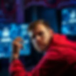 Individual looking at a computer screen with a login form, showing signs of frustration while trying to access their account